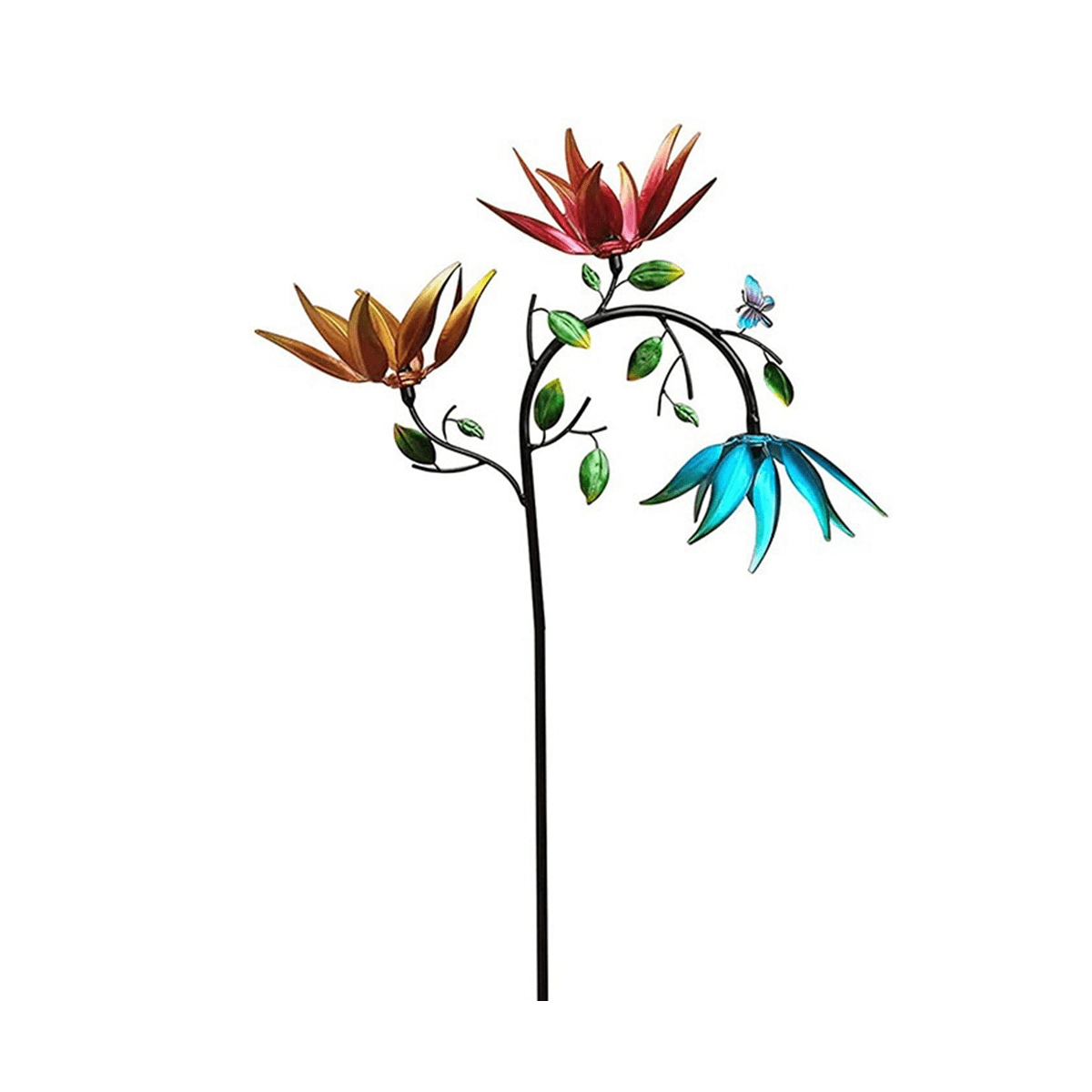 Wind Spinners for Yard and Garden with 3 Spinning Flowers&Butterflies