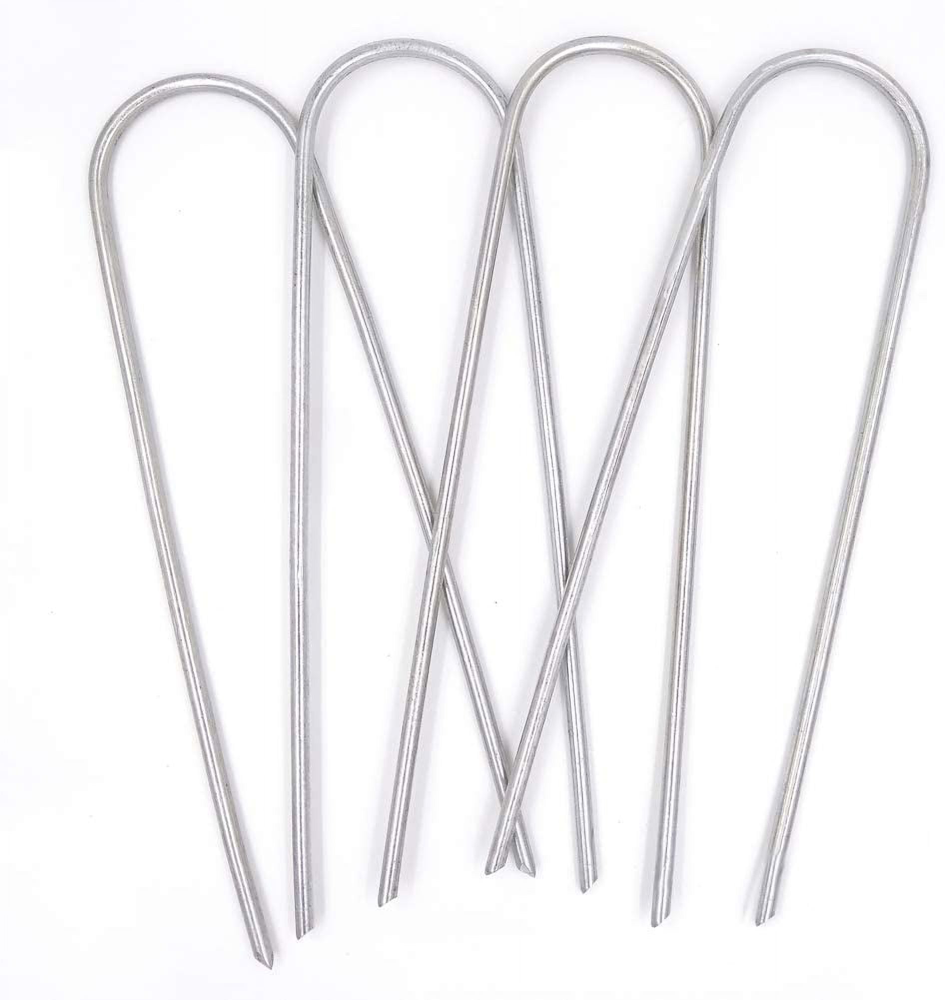 8 Pack 16 Galvanized Rebar Stakes Heavy Duty J Hook Ground Anchors, Curved  Steel Tent Stakes Anti Rust Steel Ground Stakes