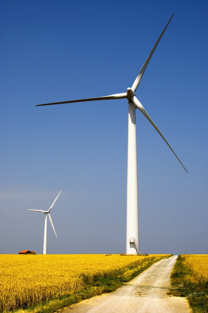 Wind Turbine Humberside England Canvas Art - John Short Design Pics (22 x 34)