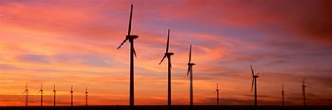 Wind Turbine In The Barren Landscape Brazos Texas USA Canvas Art - Panoramic Images (15 x 5)