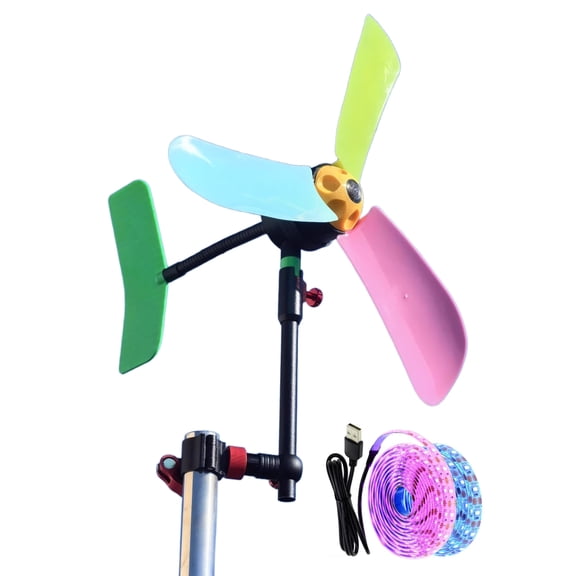 Wind Turbine Power Generator Model Kit With Led Night Light Weather Vane Spinner Garden Yard Rainbow Windmills