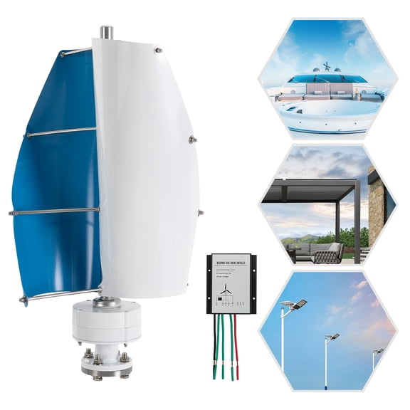Wind Turbine, Vertical Axis Wind Turbine Generator with Controller, 100W Wind Turbine Wind Turbine Power Generation