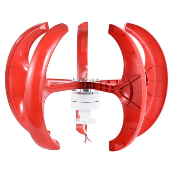 Wind Turbine Vertical Axis Wind Turbine | Hybrid Wind Solar System with Controller, Flange Plate | 400W 12 V/24 V 5 Leaves Windmill Generator Kit for Home, Farm, RV for Hybrid Wind Solar System