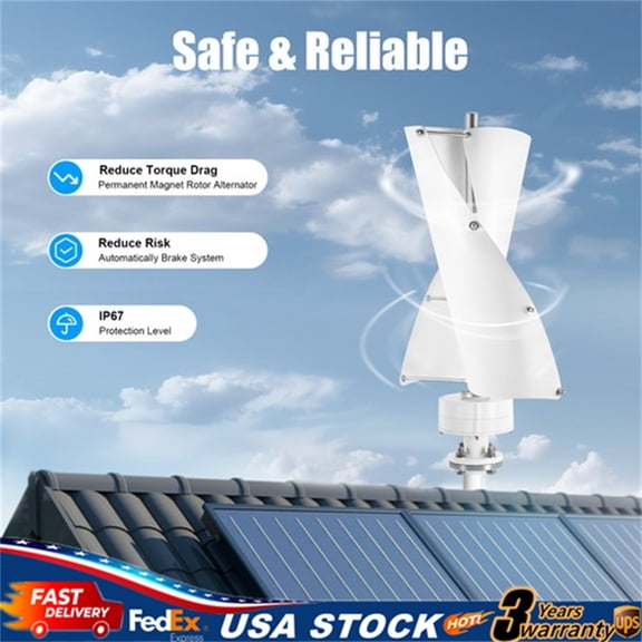 Wind Turbine Vertical Axis Windmill Turbine Generator &Controller 12V 100W Power
