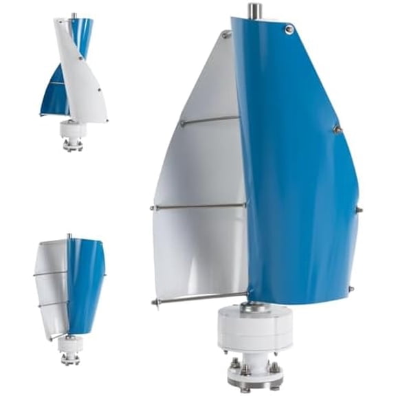 Wind Turbine Wind Turbine Generator Kit Vertical Axis Wind Turbine Generator with Controller and 2 Blades Automatic Wind Direction Adjustment for Home, Yacht, Gazebo 500W 12V$$Garden & Patio