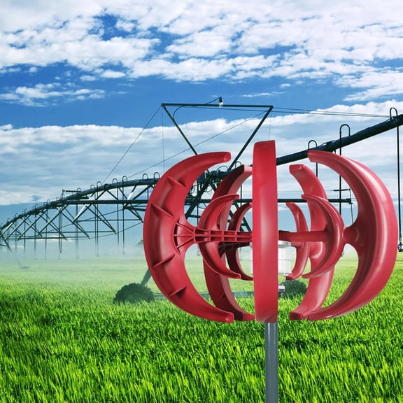 Wind Turbines,4500W Wind Turbines Generator,12V 5-Blade Vertical Axis Wind Turbines Generator Kit,for Home Hybrids Streetlight Use, Electromagnetic Electricity Producer Equipment Red$$Garden & Patio