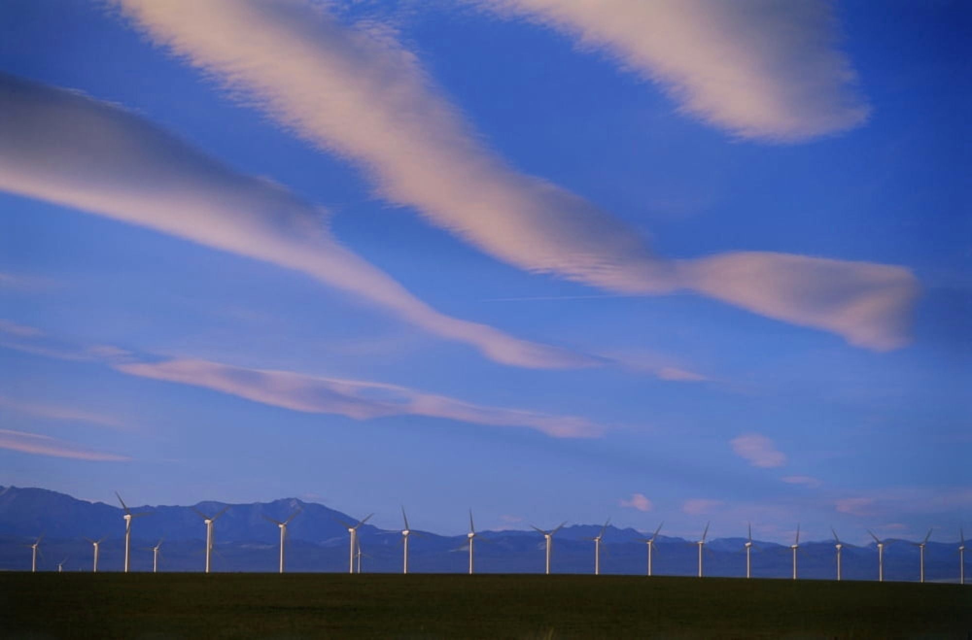 Wind Turbines Pincher Creek Alberta Canvas Art - Mike Grandmaison Design Pics (18 x 11)
