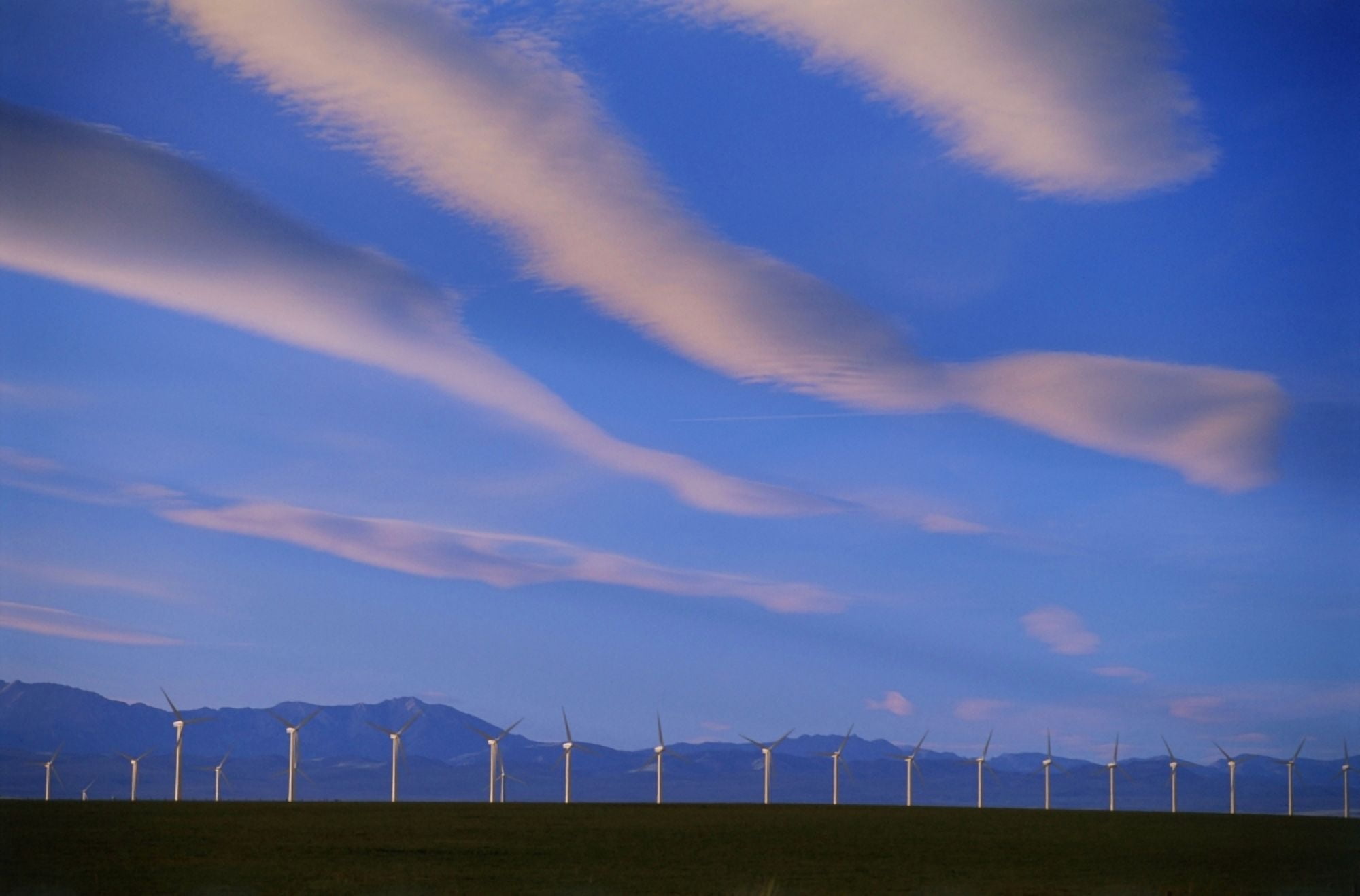 Wind Turbines Pincher Creek Alberta Canvas Art - Mike Grandmaison Design Pics (36 x 22)