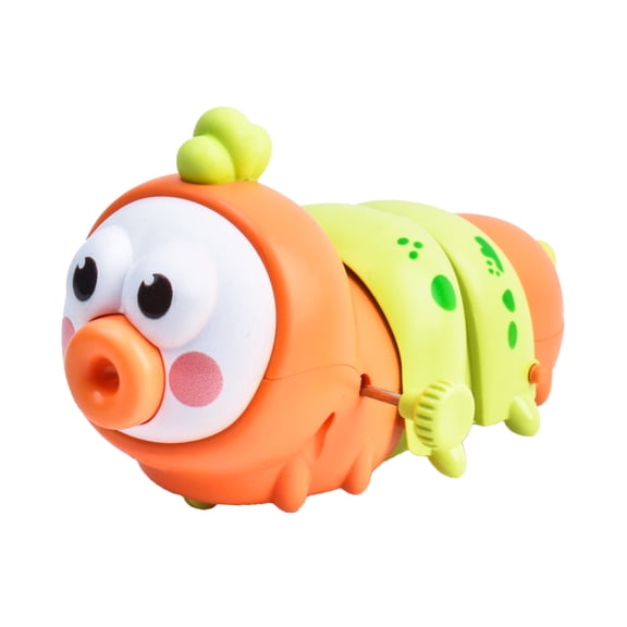 Wind-Up Caterpillar Toy Set, Clockwork Walking Bug Figures for Sensory Development, Adorable Crawling Animal Toys for Stocking Stuffers and Party Favors Saffron