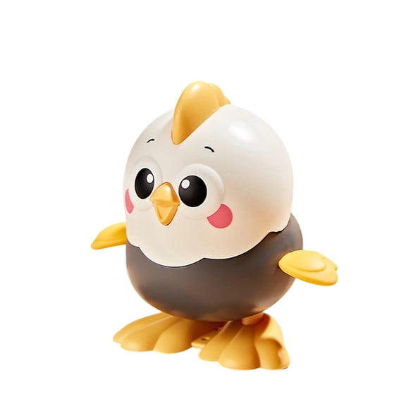 Wind Up Chicken Toy, Spring Chicken Running Toy, Clockwork Chick Toy, Mechanical Pull Back Toy for Toddler, Brown