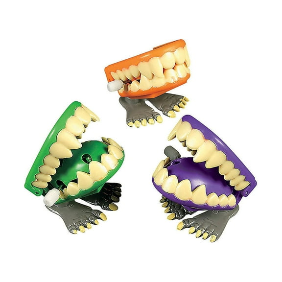Wind-Up Chomping Monster Teeth - Party Favors - 12 Pieces