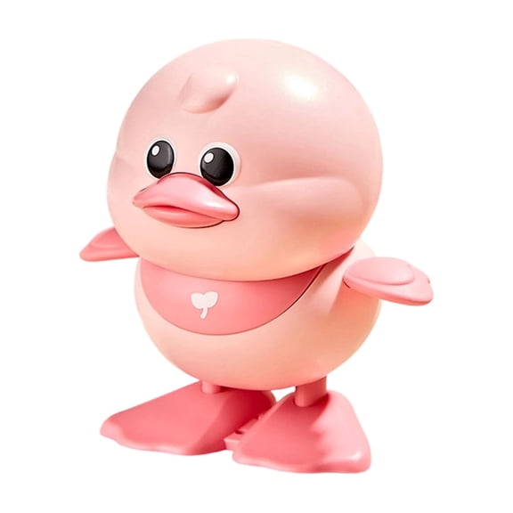 Wind Up Jumping Duck Toy, Clockwork Hopping Duck, Fun Mechanical Toy for Kids, Interactive Play, Pink