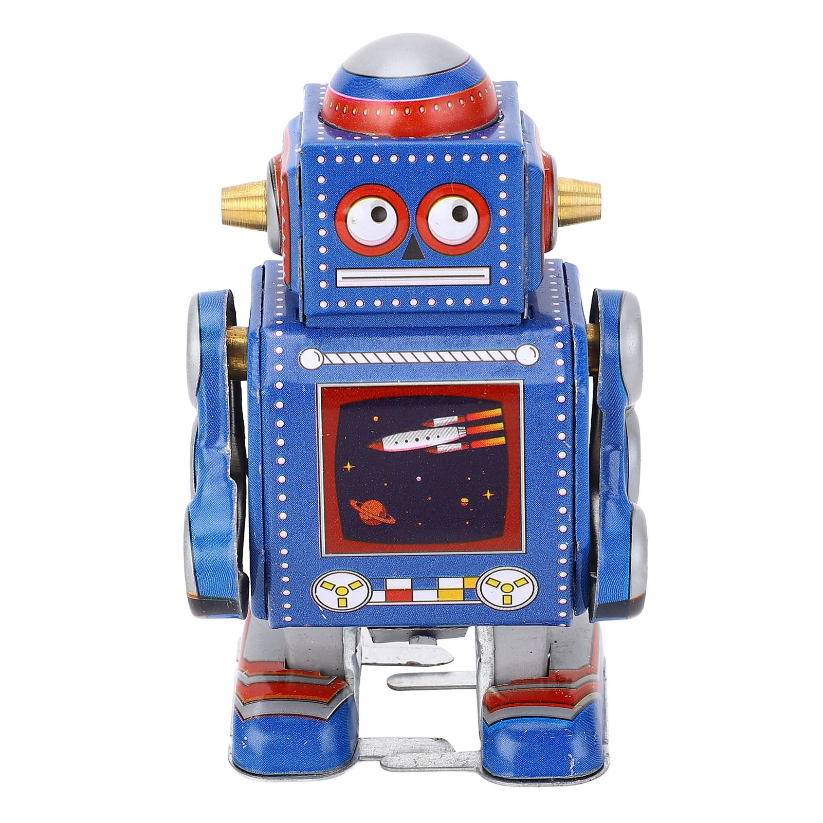 Vintage Wind Up Robot Astronaut w/ Key Clockwork Mechanical