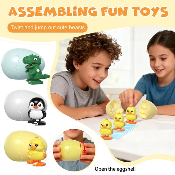 🌀 Wind-Up Surprise Egg Pals 🐧🦖🐤 | 2026 Trending Reusable Clockwork Fun(Dino Green )