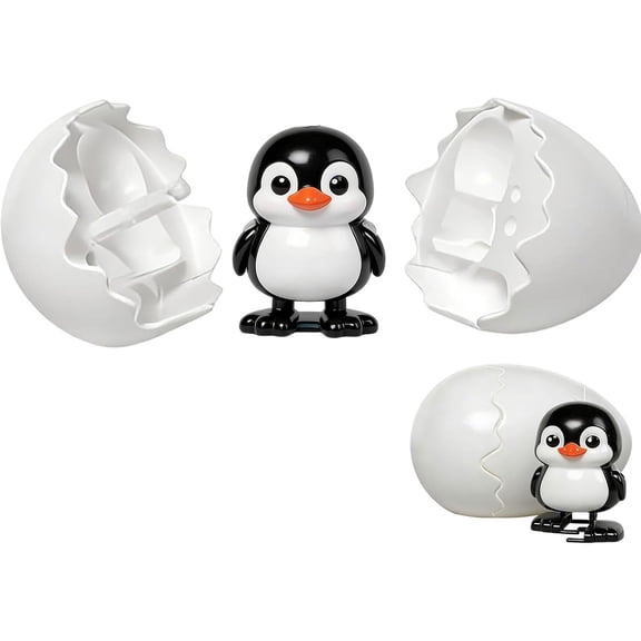 Wind Up Toys Boom Eggs Surprise Egg, Automatic Walking Animal, Novelty Gift for Kids Easter Holiday Party and Daily Play (Penguin)