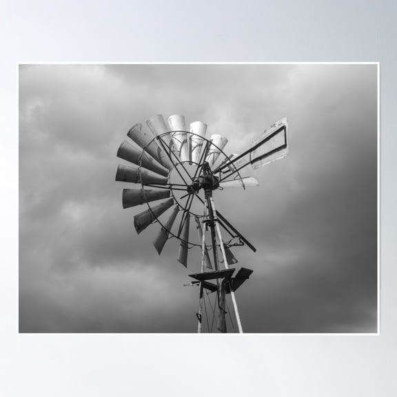 Wind Vane And Heavy Clouds 2 Poster Wall Art, Modern Wall Decor, 8x12 UNFRAMED