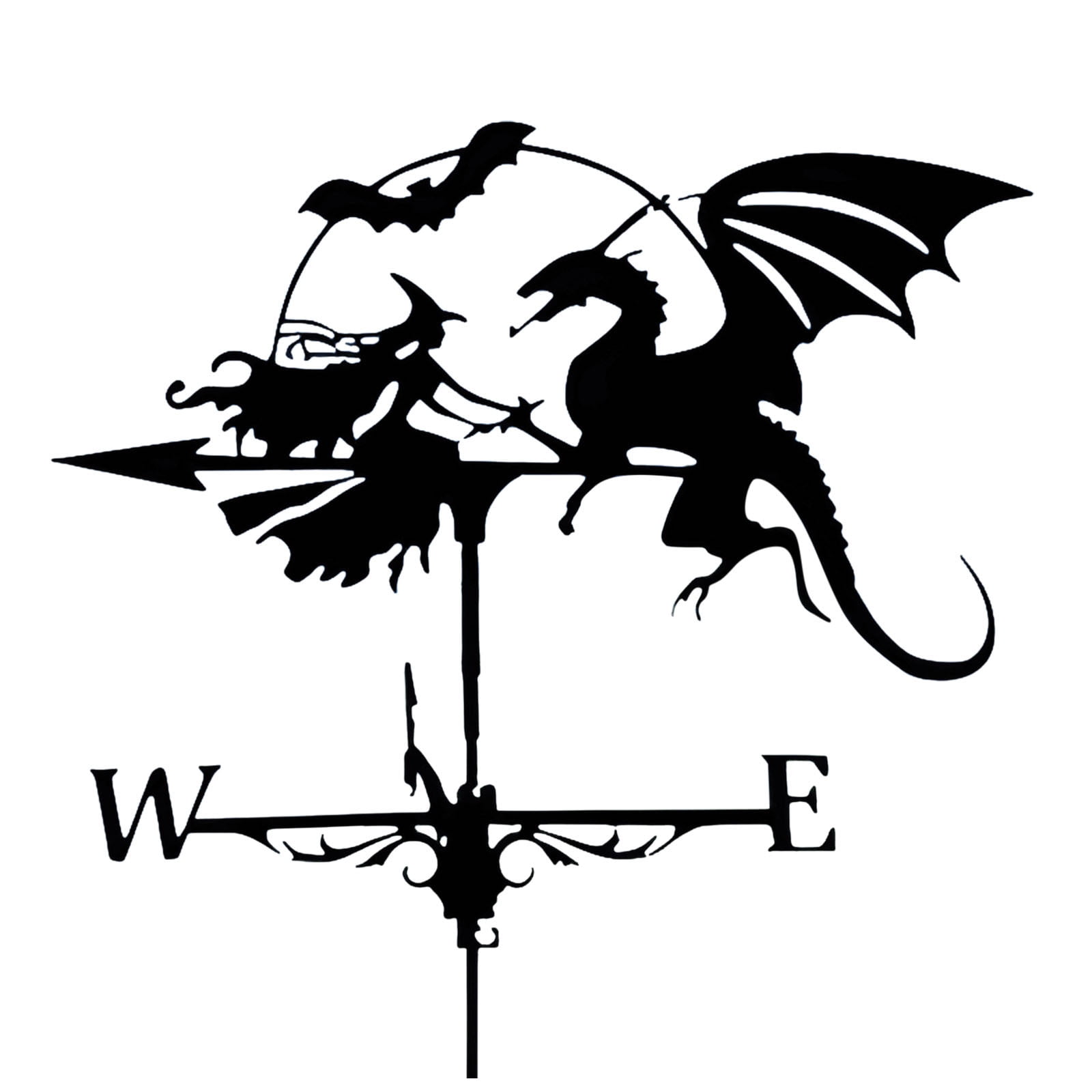 Wind Vane Witch And Flying Shape Metal Bracket Weather Vane Farmhouse