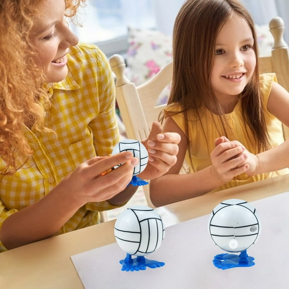 Wind Up Volleyball Clockwork Toy, Automatic Jumping Walking Classic Toy, Portable Mini Interactive Play Figure, Party Bag Filler Small Gift, Funny Play Toy for Boys Girls