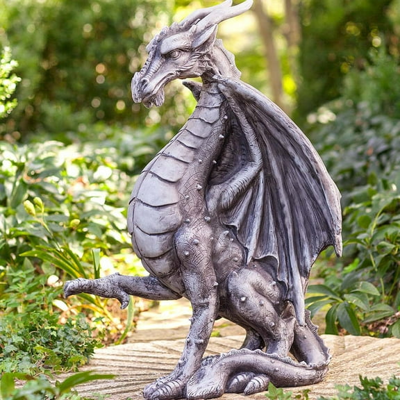 Wind&Weather Large Indoor/Outdoor Medieval-Dragon Statue Courtyard