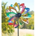thumbnail image 1 of Wind & Weather Solar Lighted LED Flower Metal Wind Spinner with Bi-Direction Rotors - Antique, 1 of 2