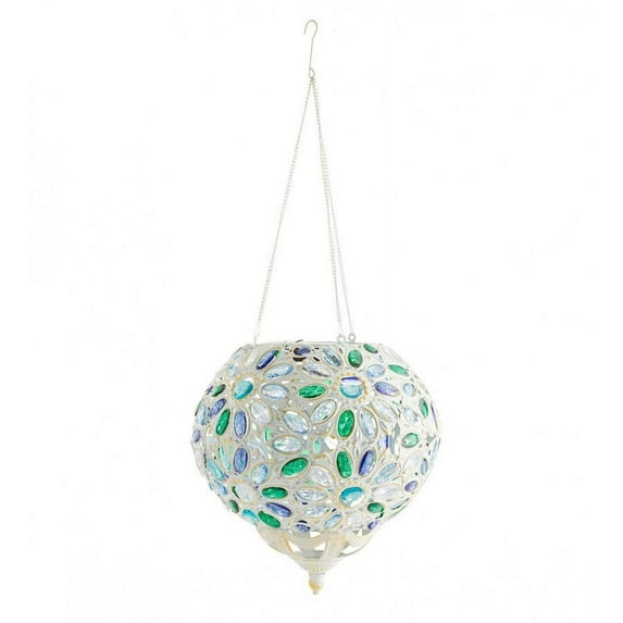 Wind & Weather Solar Mosaic Hanging Light with Acrylic "Jewels" and Hanging Chain