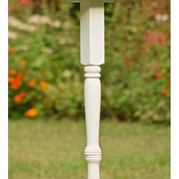 Wind & Weather Turned Wood Birdhouse Pedestal - White