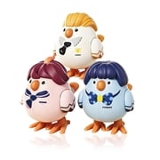 Wind Up Whistling Bird Toy Set, Bouncing Clockwork Walking Bird with Replaceable Hairstyle, Interactive Toy for Exercise Lung Capacity,Perfect Gift for Boys Girls