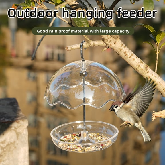 Wind and Rain Proof Wild Bird Feeder Hanging Design Easy Refill for Finch Chickadee Cardinal Backyard