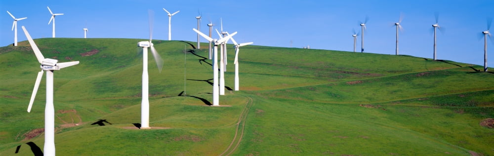Wind energy windmills along Route 580 Altamont California Canvas Art - Panoramic Images (36 x 12)
