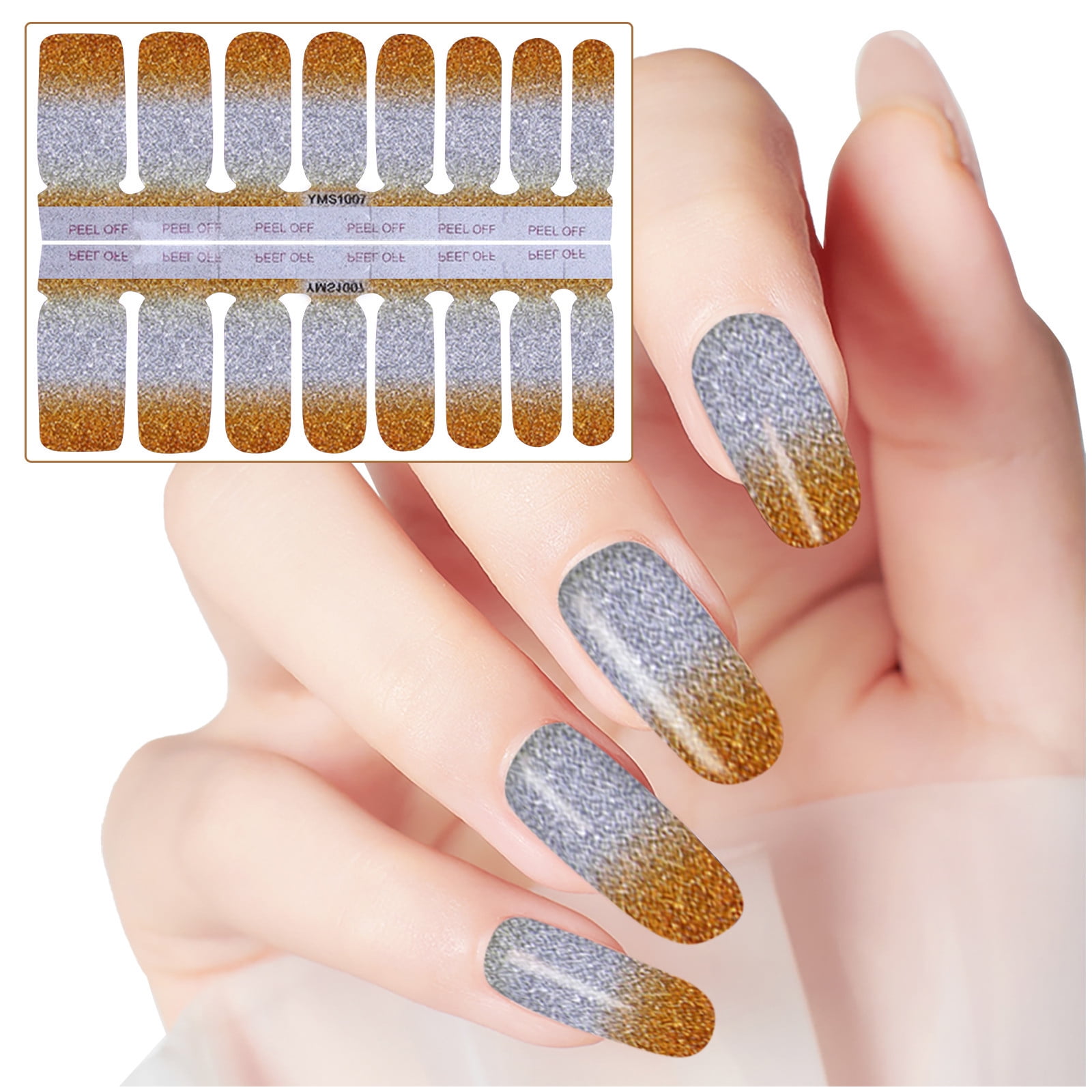 Nail Bling Stickers Cool Nail Stuff Fiberglass Nails Strips Nail Stamping Kits for Short Nails Nail Heart Stencils Cool Nails for Teenagers Kids Stickers 10-12 Polish Strips Petite Nail Decals Self