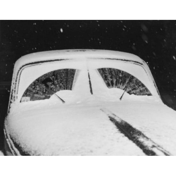 Wind shield wipers in motion clearing snow from wind shield Canvas Art - (18 x 24)