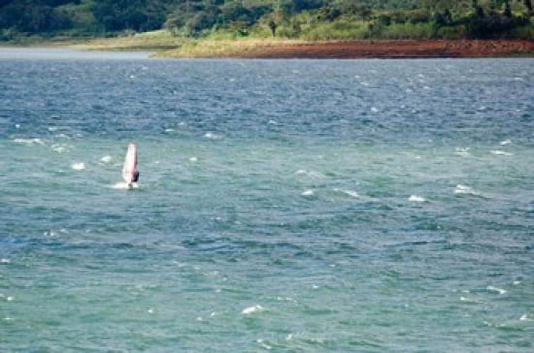 Wind surfer in a lake Arenal Lake Guanacaste Costa Rica Canvas Art - Panoramic Images (36 x 16)