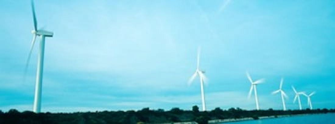 Wind turbines in motion Provence-Alpes-Cote dAzur France Canvas Art - Panoramic Images (15 x 6)