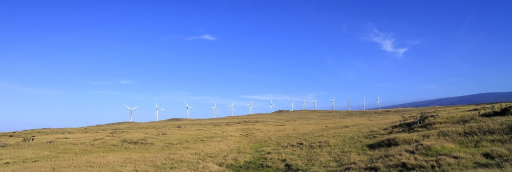 Wind turbines on a hill South Point Big Island Hawaii USA Canvas Art - Panoramic Images (27 x 9)