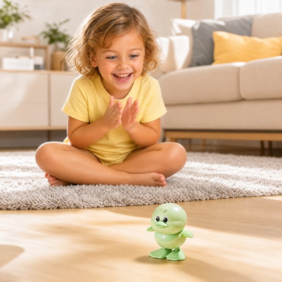 Wind-up Duck Toy, Jumping Animal Clockwork Toy, Cute Educational Fun Interactive Toy for Kids Toddlers Adults, Idea Gift for Birthday Holiday Christmas