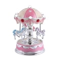 thumbnail image 1 of Wind up Music Box Vintage Look Music Box with Jewelry Box - Table Desk Decoration and Gift (Carousel Horse, Pink), 1 of 6