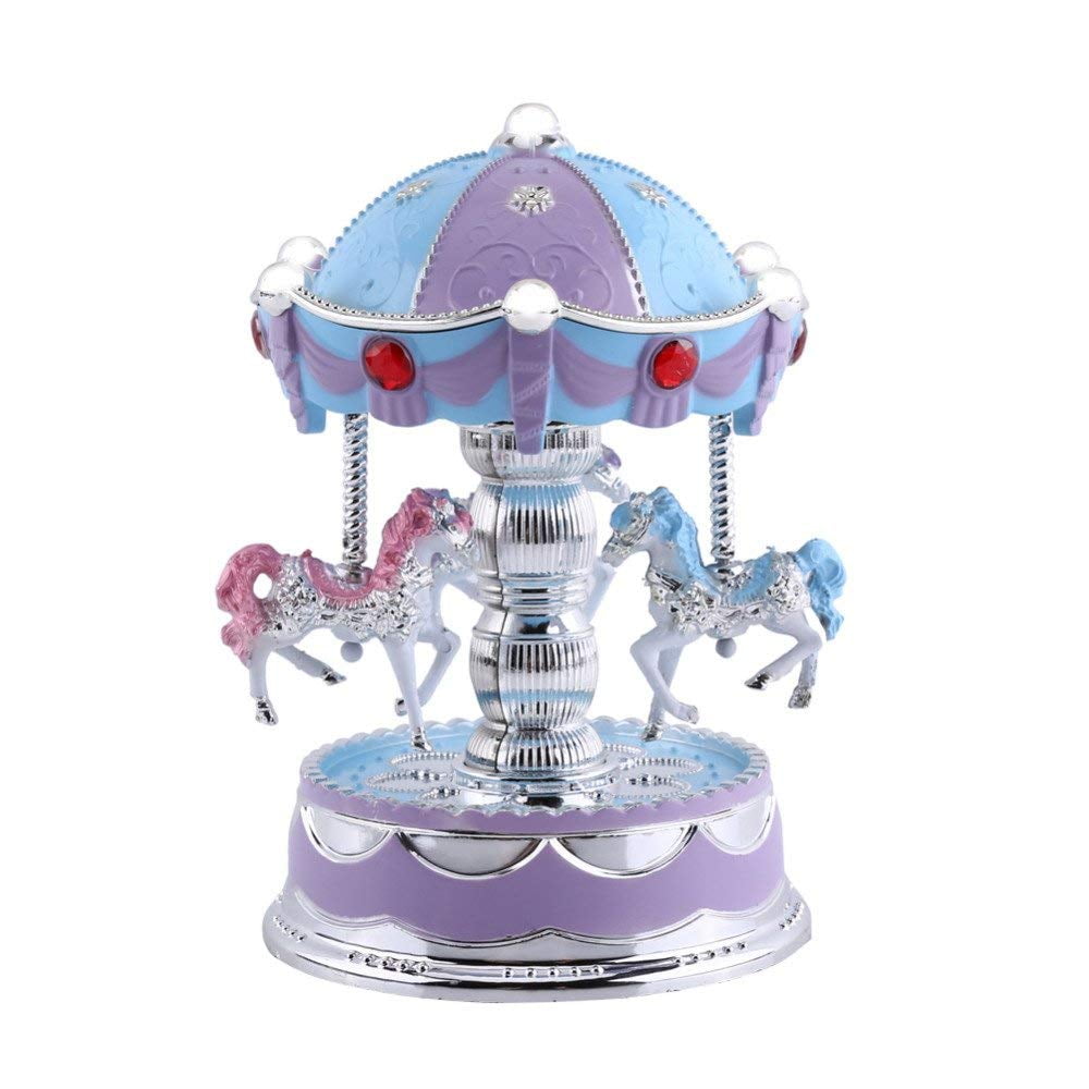オルゴール Wind Up Musical Carousel Jewelry Box Wind-up-Music-Box-Vintage-Look