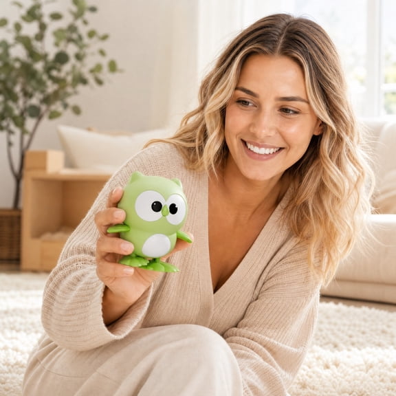 Wind-up Owl Toy, Jumping Animal Clockwork Toy, Cute Educational Fun Interactive Toy for Kids Toddlers Adults, Idea Gift for Birthday Holiday Christmas
