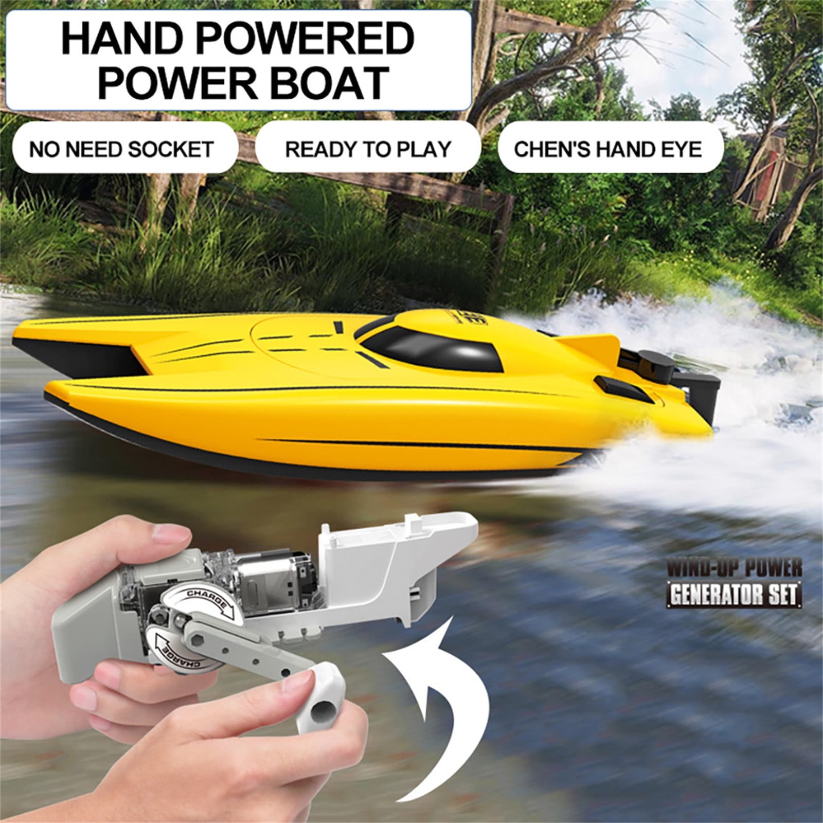 Windup Power Generation Boat Set Children Puzzle Assembling Vehicle