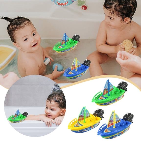 Wind-up Ship Toy, Windup Pull and Go Yacht Water Toy Sailing Ship Toy Jet Ski Toy Motorboat Pool Toy Speed Boat Sailboat Tub Toy Floating Toy (Sailship)