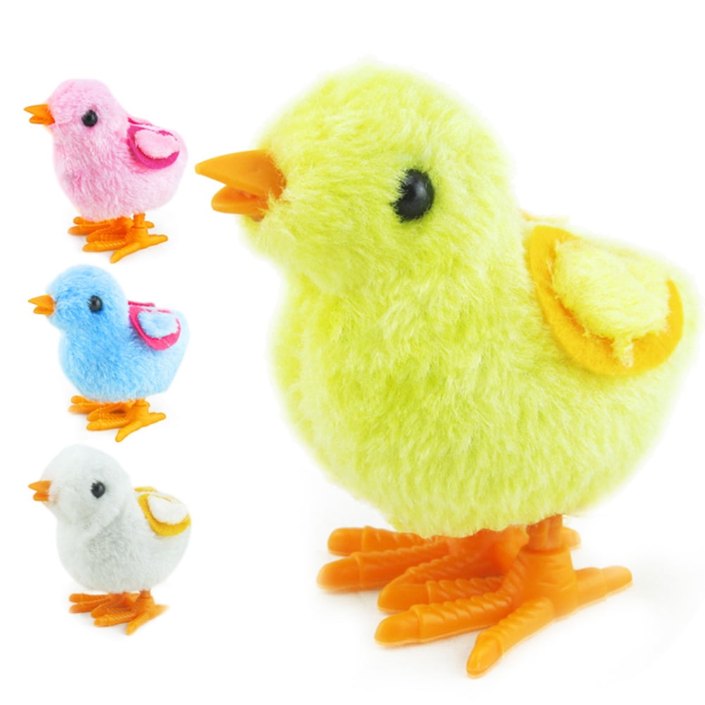 Wind Up Toys Easter Toy Wind-up Jumping Chicken Plush Chicks Toys Party Favors Toy for Kids (Random Color), Multicolor