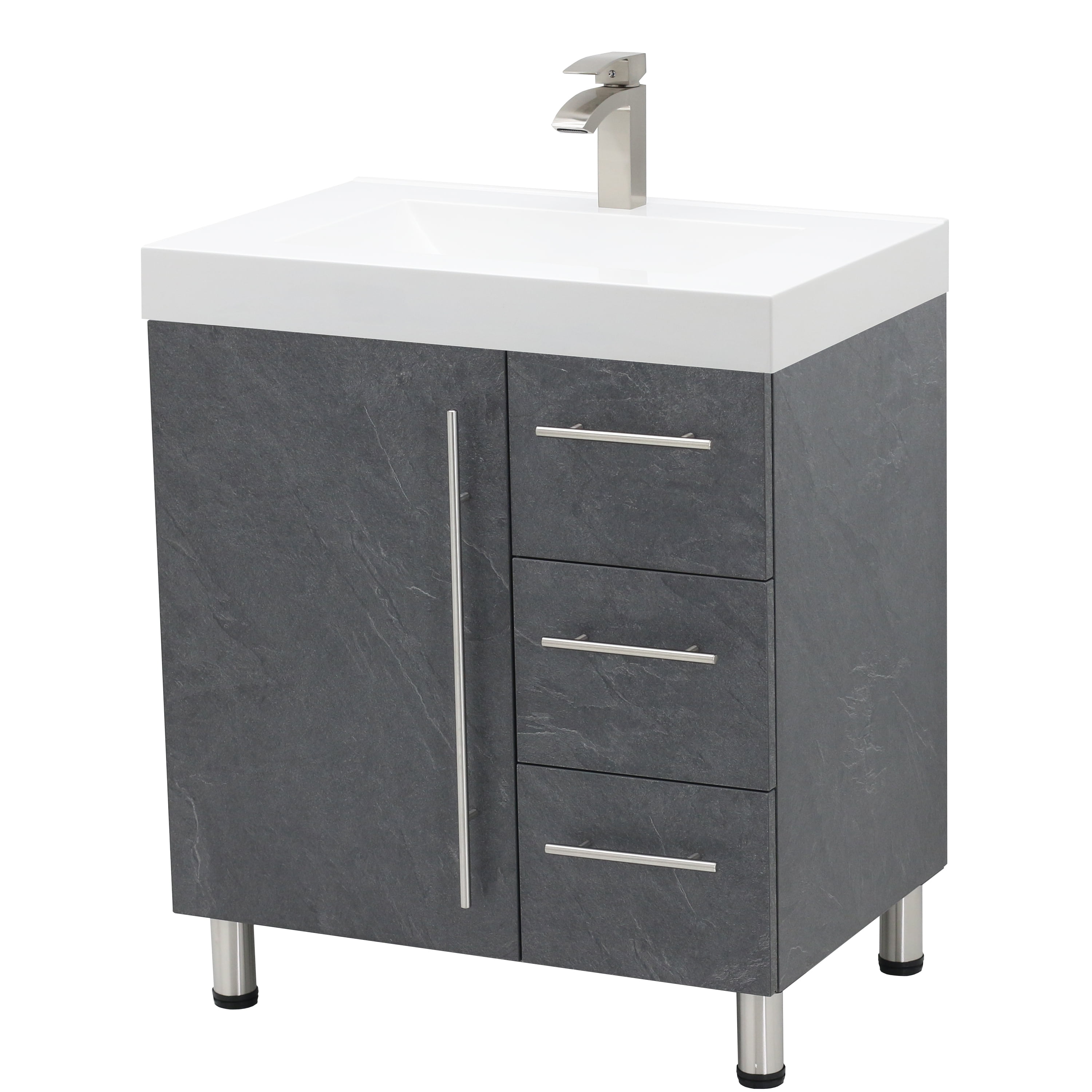 WindBay 30" Freestanding Bathroom Vanity, Dark Slate Grey. White ...