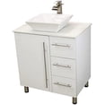 thumbnail image 1 of WindBay 30" Freestanding Bathroom Vanity, White Texture Embossed. White Flat Stone Countertop, 1 of 4