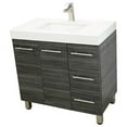 thumbnail image 1 of WindBay 36 Freestanding Bathroom Vanity Dark Grey White Integrated Countertop, 1 of 4