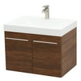 thumbnail image 1 of WindBay Wall Mount Floating Bathroom Vanity Sink Set. Rustic Brown Vanity, White Integrated Sink Countertop - 29.25", 1 of 5