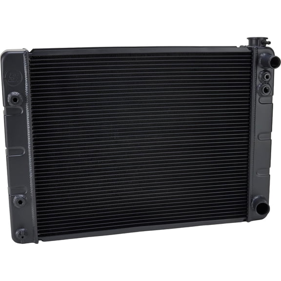 Speedway Motors Windchill Aluminum LS Swap 3-Row Radiator with Transmission Cooler, 33 x 19 Inch Double Pass Crossflow Design, Black Universal LS Engine Cooling
