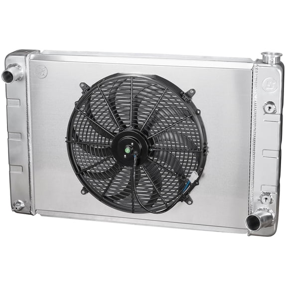 WindChill SBC/BBC 3-Row Radiator w/Cooler, Shroud/Fan, 28x19