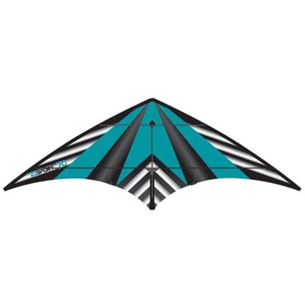 WindNSun EZ Sport 70 Kite - Dual Control Nylon Sport Kite (Teal Stripe Print)