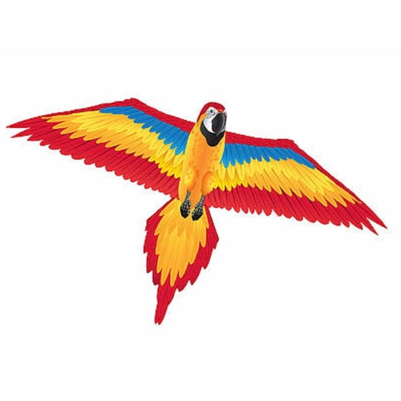 WindNSun Huge 70 Inch Fantasy Deluxe Nylon Red Macaw Kite, Multi