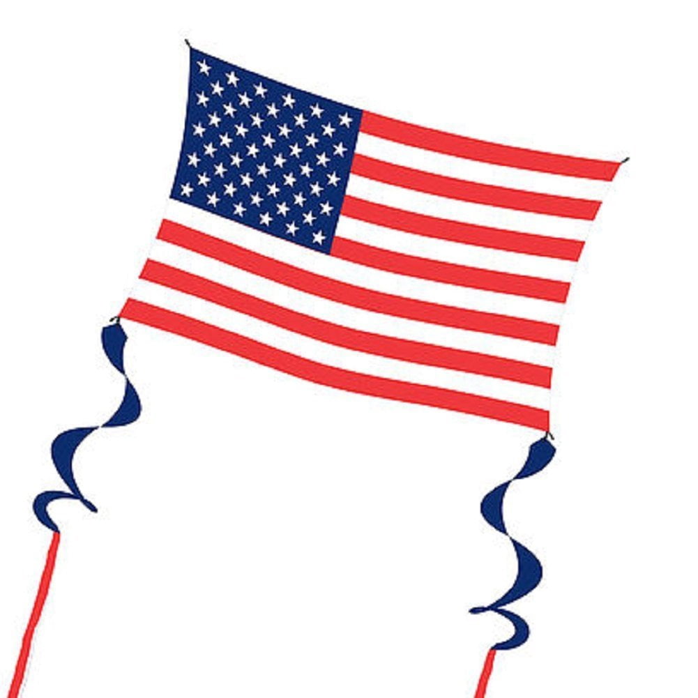WindNSun Supersized Nylon Kite with String, Handle and SkyTails (USA Flag)